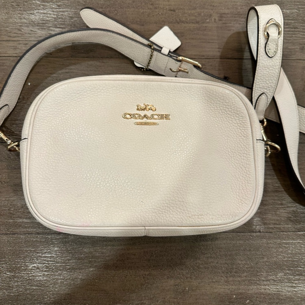 Coach Ivory Crossbody Bag with Gold Accents